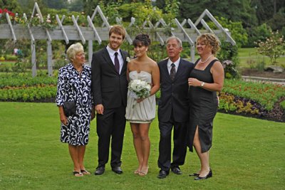 The bridal couple with Allie's mom and grandparents
