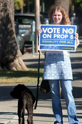 'No on Prop. 8' rally, Chico, CA