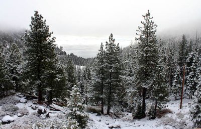 View from Daggett Summit after a light snowfall