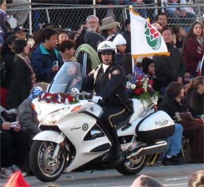 Police motorcycle all dressed up
