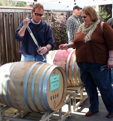 Donna gets a barrel future taste at Selby Winery