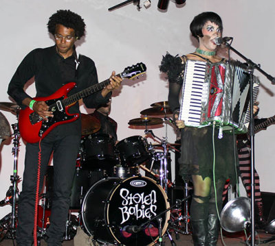 Dominique Persi (right) leads  goth/electronica/cabaret band Stolen Babies at the 1078 Gallery