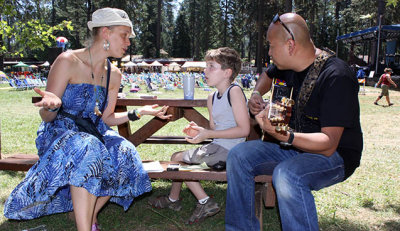 Morley sings Bees Green, Tall Trees, a song she just co-wrote with 11-year-old boy, Josh