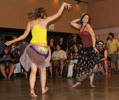 Late night drumming and dancing