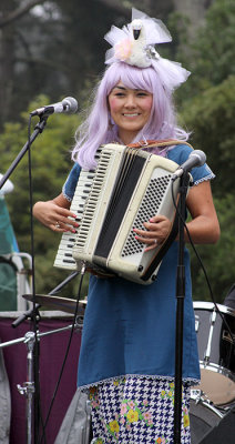 Kid's stage: Gabby Lala - quirky, talented multi-instrumental who lists her influences as Bjork and Hello Kitty