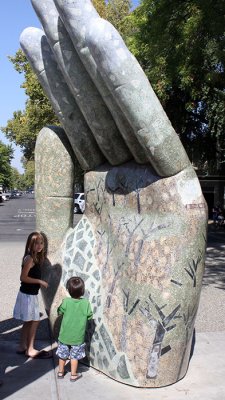 Chico hands scuplture