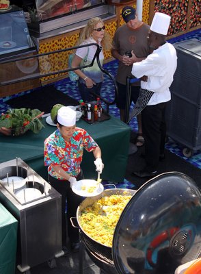 Part of on-deck outdoor lunch