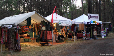 Vendors at dusk