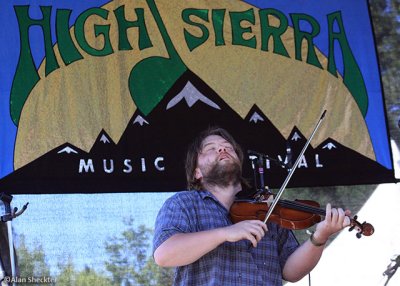 Trampled by Turtles fiddler Ryan Young performs on the Big Meadow Stage