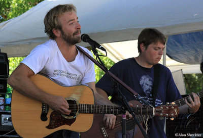 Trampled by Turtles' Dave Simonett (left) and Tim Saxhaug
