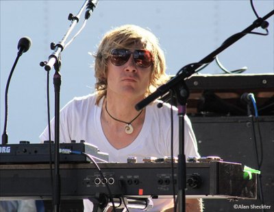 Newfangled Wasteland keyboardist Trevor Garrod at the Big Meadow Stage