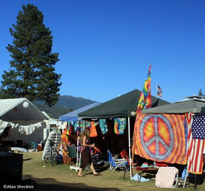 High Sierra mountain camp scene