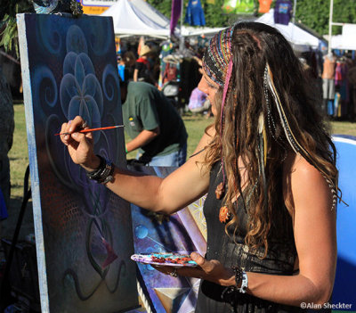 Painting live on the Music Meadow
