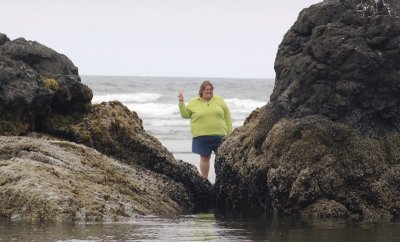 Donna at Moonstone Beach, north of McKinleyville