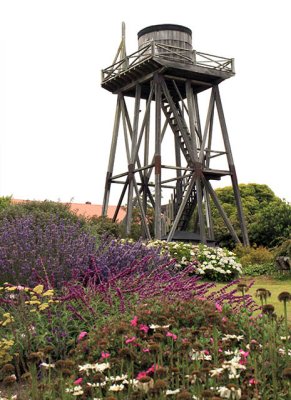Mendocino garden and water tower