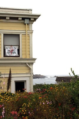 Mendocino garden and ocean view