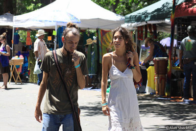 Strolling one of the artisan walkways