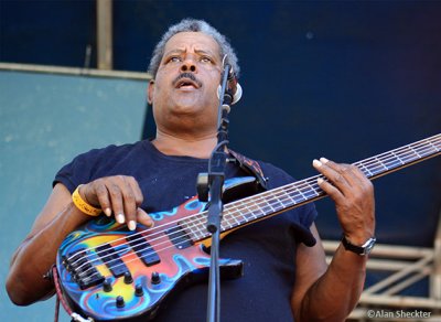 The Creole Cowboys' bass player