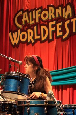 Perla Batalla drummer Debra Dobkin, Welcome Stage