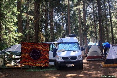 Campground scene - Nice Mercedes!