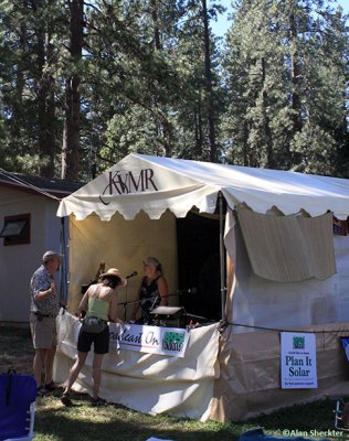 KVMR, Nevada City's booth. KVMR broadcasts the festival live.