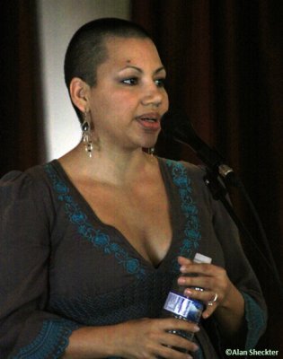 Sarah Spencer thanks the gathering