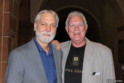 Pre-show: University Public Events Director Dan DeWayne (left) and Chico State President Dr. Paul Zingg