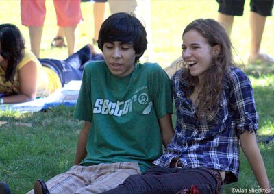 Teens having fun