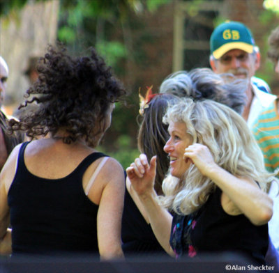 Lorna (right) rocks out