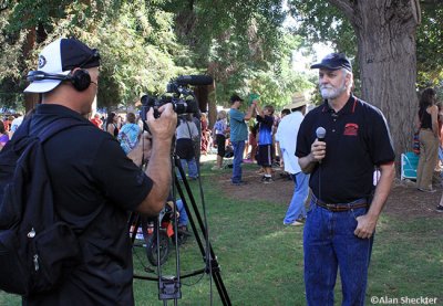 Festival Director Dan DeWayne cooperates with the media
