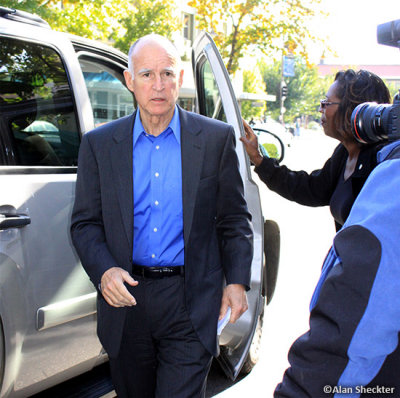 Jerry Brown arrives on the scene