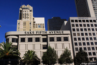 View from Union Square--Saks Fifth Avenue, Tiffany & Co.