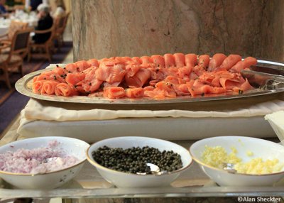 Smoked salmon at Palace Hotel brunch