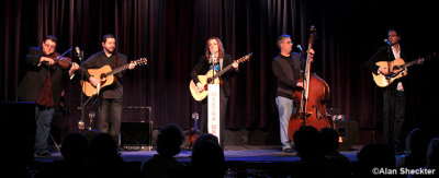 Rhonda Vincent & the Rage: Hunter Berry (from left), Aaron McDaris, Vincent, Mickey Harris, Ben Helson