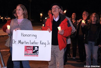 MLK Day commemorative candlelight walk