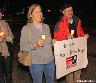 MLK Day commemorative candlelight walk