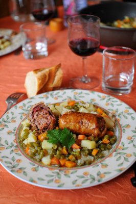 Paupiette maison et sa macdoine de petits lgumes.JPG