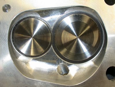 Edelbrock Aluminum Cylinder Head Combustion Chamber Close Up