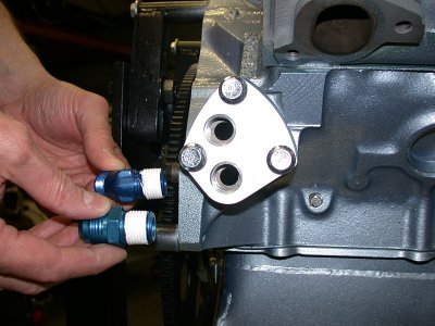 Adapter block mounted on motor 3