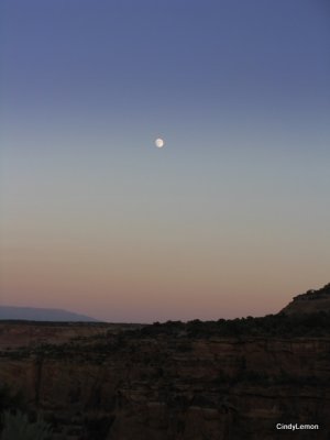 Moon over Colorado National Monument