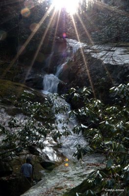 Sun on Waterfall at Phillips Branch