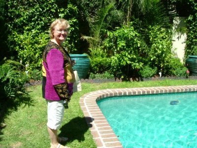 Kathy by the pool