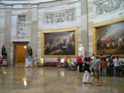 Didn't use my flash so a little blurry, but the view of the paintings and statues