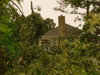 House - 6-12-09  storm tree damage
