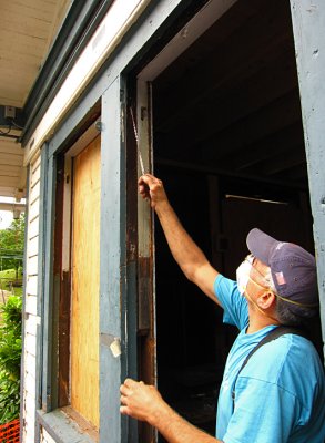 First floor windows are being restored