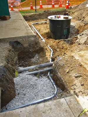conduit added to take electricity to the pumps