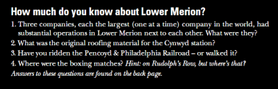 Questions about Lower Merion 