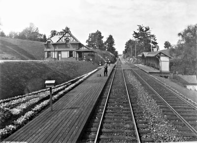 Earlier, West Laurel Hill had a station, a little further down the line.<br> Photo by HS Rau in 1891