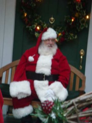 the santa joey got close to, spoke to, and didn't cry for (but no photo this year)- hey, it is progress