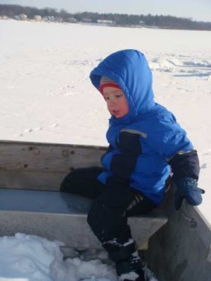 playing in the row boat